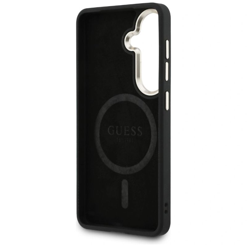 7. Etui Guess 4G Embossed Ring MagSafe na Samsung Galaxy S26 Plus - brązowe