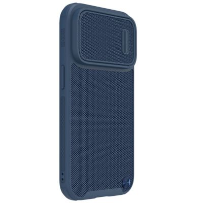 3. Nillkin Textured S Case etui iPhone 14 Pro pancerny pokrowiec z osłoną na aparat niebieski