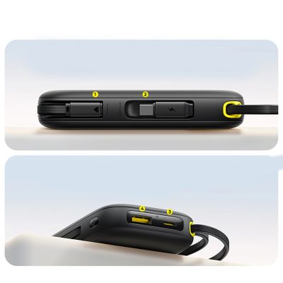 8. Powerbank Baseus EnerFill FC31 20000mAh 45W z wyświetlaczem cyfrowym z 2 wbudowanymi kablami USB-C - czarny