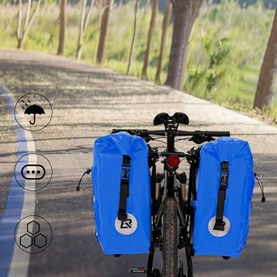 3. Sakwa rowerowa Rockbros 30140022004 wodoodporna 25-32L - niebieska