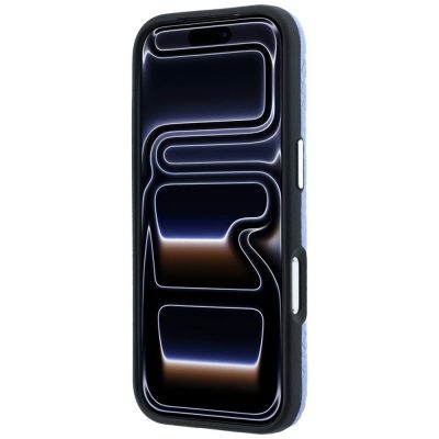5. Etui Karl Lagerfeld Grained Allover Logo Metal Elongated MagSafe na iPhone 17 Pro / 18 Pro - niebieskie