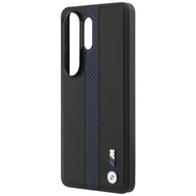 6. Etui BMW Perforated Stripe Logo MagSafe do Samsung Galaxy S26 Ultra - niebieskie