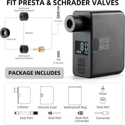 4. Rockbros pompka elektryczna mini AS1 PRO 120 PSI