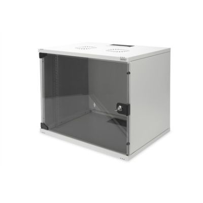 2. Szafa wisząca 19 cali 9U SOHO Digitus szara, montaż ze szkła