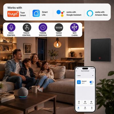 9. QOLTEC WŁĄCZNIK/WYŁĄCZNIK ŚWIATŁA | 1-KANAŁOWY | WI-FI | TIMER | TUYA | CZARNY