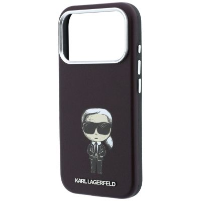 7. Etui Karl Lagerfeld Smooth Ikonik Sketch MagSafe do iPhone 18 Pro / 17 Pro - burgundowe