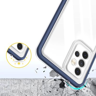 6. Clear 3in1 etui do Samsung Galaxy A73 żelowy pokrowiec z ramką niebieski