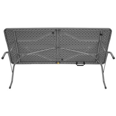 8. STÓŁ CATERINGOWY SKŁADANY W WALIZKĘ 180x74CM MAX.100KG  WOODLAND DESKA CIEMNY SZARY