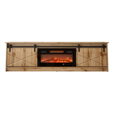 6. Szafka RTV GRANERO+kominek 200x56,7x35 dąb wotan