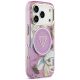 4. Etui Guess IML Glitter Flowers Triangle MagSafe na iPhone 18 Pro Max / 17 Pro Max - fioletowe
