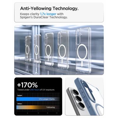6. Etui Spigen Ultra Hybrid Mag MagSafe na Samsung Galaxy S26+ - przezroczysto-niebieskie