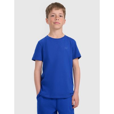 T-shirt regular gładki chłopięcy 4F 4FJRAW25TTSHM3260-36S