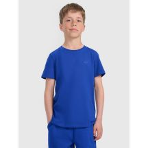 T-shirt regular gładki chłopięcy 4F 4FJRAW25TTSHM3260-36S