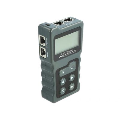 3. Tester kabli LCD Delock RJ45 / PoE / DC - zestaw do testowania sieci