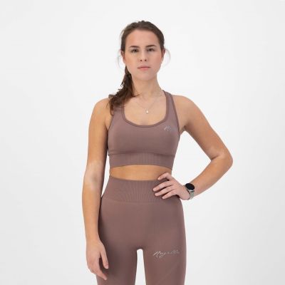 Rogelli stanik sportowy TRINITY brudny róż L