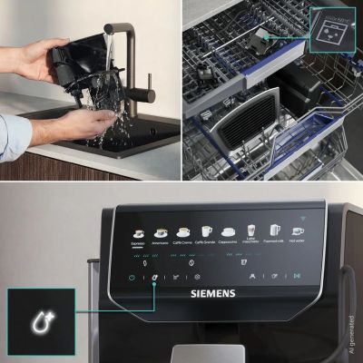 6. Ekspres ciśnieniowy Siemens EQ500 iAroma TP553E07 15bar | Piano black