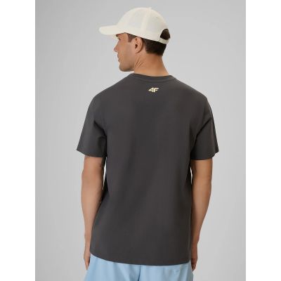 2. T-shirt regular z nadrukiem męski 4F 4FRSS26TTSHM4293-22S