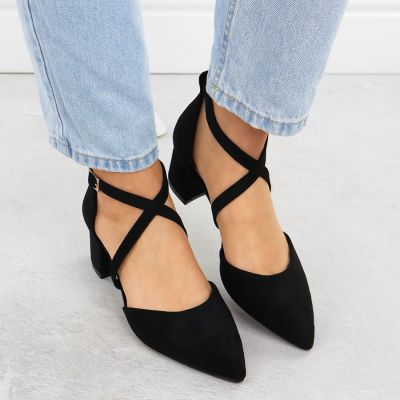 4. Sandały damskie na słupku czarne Sergio Leone SK-830