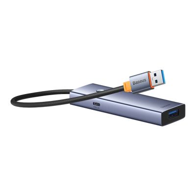 6. Hub USB-A Baseus UltraJoy Series 4xUSB-A 3.0 1xUSB-C 5V - szary