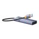 6. Hub USB-A Baseus UltraJoy Series 4xUSB-A 3.0 1xUSB-C 5V - szary