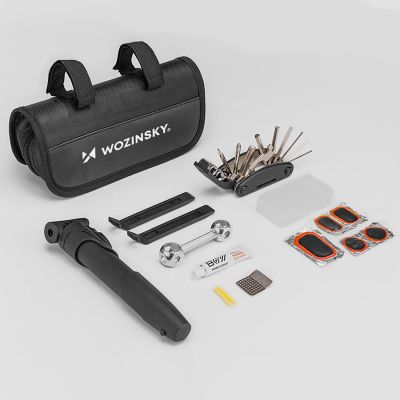 5. Zestaw narzędzi Wozinsky WMZ-01N multitool rowerowy 16w1 pompka klucze zestaw do dętek - czarny