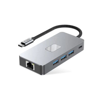 2. Adapter Tech-Protect HB05 HUB 9w1 USB-C + USB2.0 + USB3.0 + HDMI 4K 60HZ + SD / TF + PD100W + RJ45 - szary