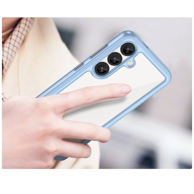 5. Etui silikonowe Outer Space Case z żelową ramką do Samsung Galaxy S25 - niebieskie