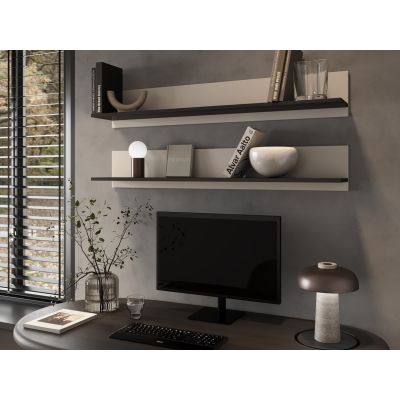 2. Półka 2szt. SOHO 125x20x20 kaszmir+ czarny