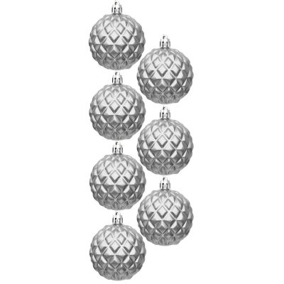 49. BOMBKA DEKORACYJNA PLASTIKOWA 6CM SET 35 SZT SREBRNA