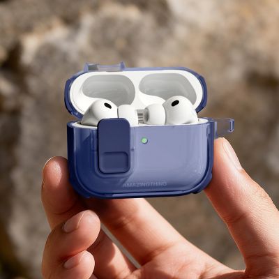 13. Etui AMAZINGTHING Titan Pro Mag Case Clear do AirPods Pro 3 - niebieskie