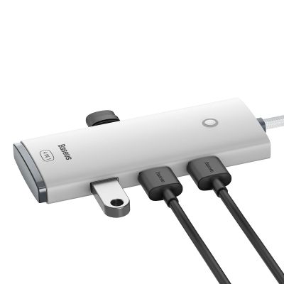 4. Baseus Lite Series przejściówka HUB USB Typ C - 4x USB 3.0 2m biały (WKQX030502)