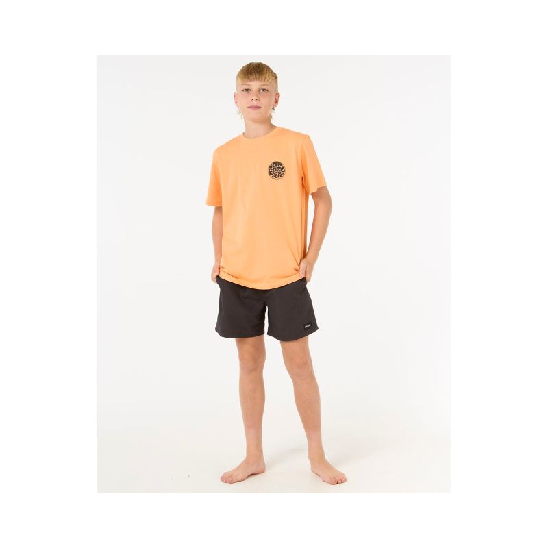 5. T-Shirt dziecięcy RIP CURL Wetsuit Icon Tee - Kids pomarańczowy