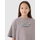 Crop top oversize z nadrukiem dziewczęcy 4F 4FJRSS25TTSHF2587-83S