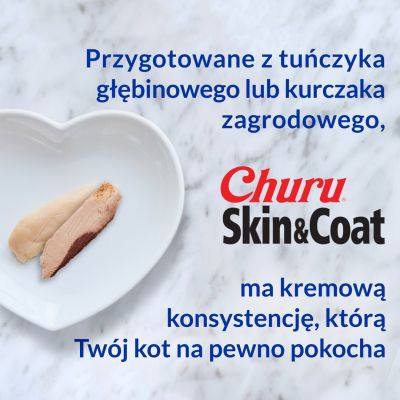 6. INABA Churu Skin&Coat Kurczak - przysmak dla kota - 4x14 g