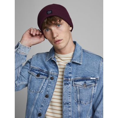 14. Czapka Jack & Jones Jacdna Beanie Noos M 12092815 bordowa