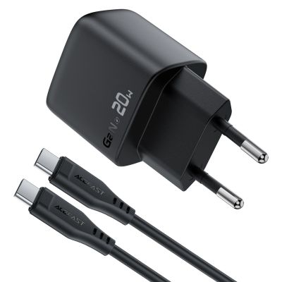 4. Ładowarka sieciowa Acefast A113 GaN PD 20W USB-C z wyświetlaczem z kablem USB-C - czarna
