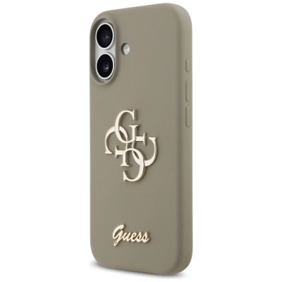 2. Etui Guess Silicone Big 4G Script na iPhone 17 - brązowe
