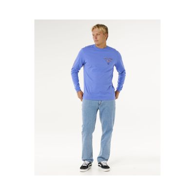 Koszulka męska RIP CURL Fade Out Icon L/S Tee niebieska