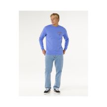 Koszulka męska RIP CURL Fade Out Icon L/S Tee niebieska