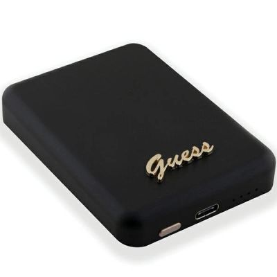4. Powerbank indukcyjny Guess MagSafe Metal Script Logo 5W 3000mAh - czarny