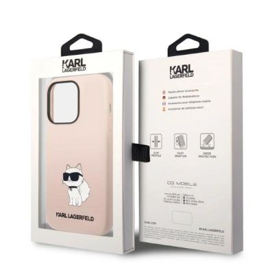 8. Etui Karl Lagerfeld Silicone Choupette na iPhone 14 Pro - różowe