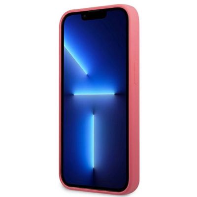 5. Etui Karl Lagerfeld Silicone Plaque na iPhone 13 - fuksjowy