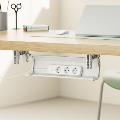 6. MACLEAN ORGANIZER PODBIURKOWY NA KABLE/ PRZEDŁUŻACZ, MAX. OBCIĄŻENIE 5KG, BIAŁY MC-106 W