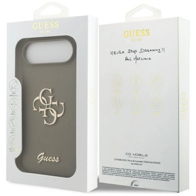 8. Etui Guess Silicone Big 4G Script na iPhone Air - brązowe