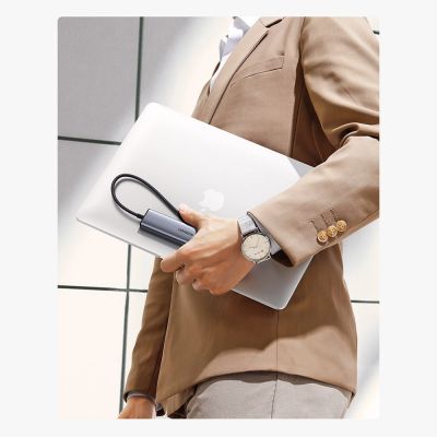 9. Ugreen wielofunkcyjny adapter HUB USB 3.0 - 3 x USB / Ethernet RJ-45 / USB Typ C PD szary (CM475)