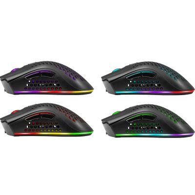 4. DEFENDER MYSZ BEZPRZEWODOWA GM-709L WARLOCK RF RGB 2400DPI 8P, 5 TRYBÓW PODŚWIETLENIA, DZIUROWANA 52709