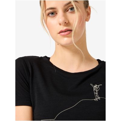 Koszulka z krótkim rękawem damska SUPER.NATURAL W BERGGLÜCK TEE czarna