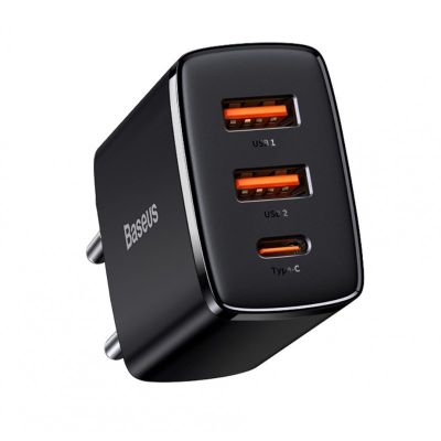 6. BASEUS ŁADOWARKA SIECIOWA 2XUSB, USB-C (CZARNA)