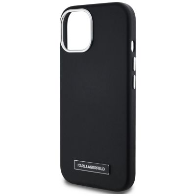 6. Etui Karl Lagerfeld FW Metal Plate MagSafe na iPhone 15 - czarne
