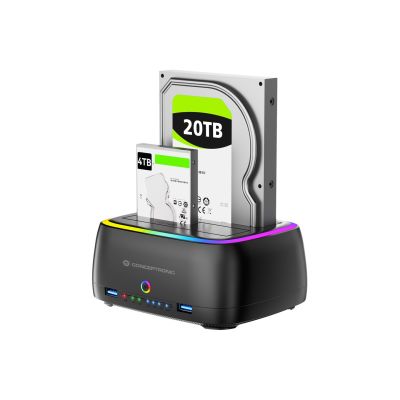 3. Conceptronic DONN36B stacja dokująca do dysków twardych USB 3.2 Gen 1 (3.1 Gen 1) Type-C Czarny